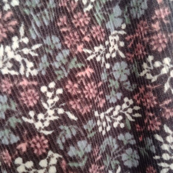 LL Bean brown cotton corduroy blazer jacket with cream pink blue floral … - Picture 5 of 14